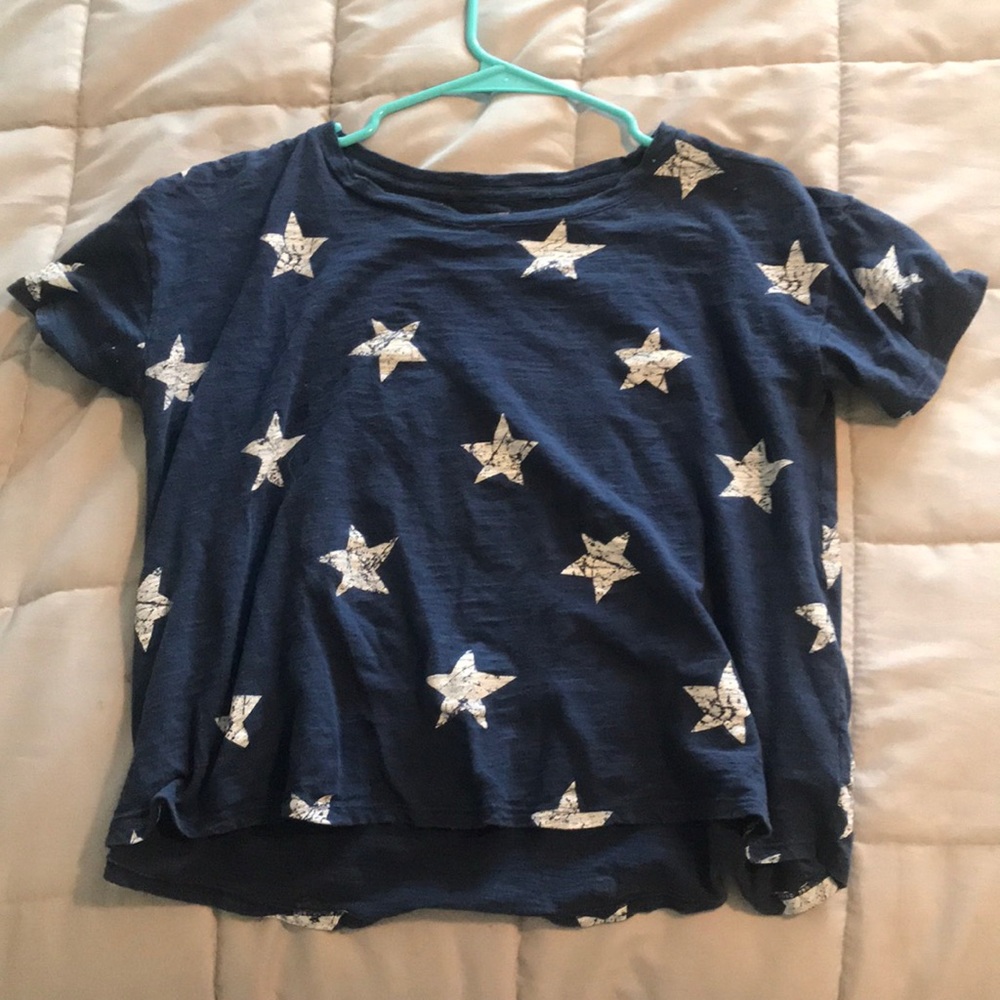 Blue and white tee shirt